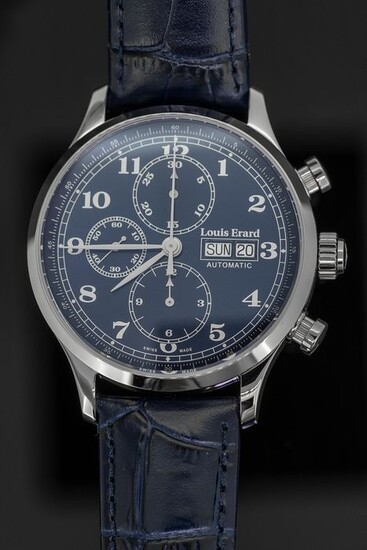 Louis Erard - Automatic Chronograph 1931 Collection Blue leather strap Swiss Made - 78225AA25.BDC37 - Men - BRAND NEW