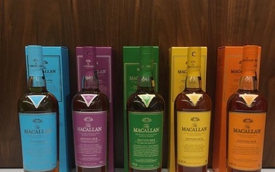 Macallan Edition No. 2, No. 3 , No. 4, No. 5 & No. 6 - Original bottling - 700ml - 5 bottles