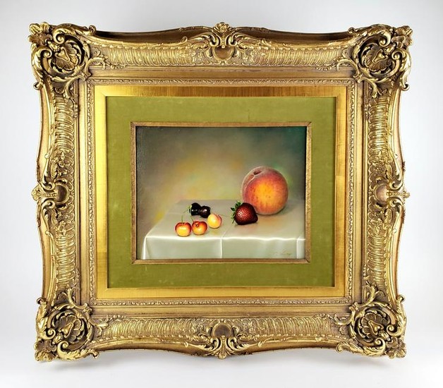 Magnificent Still Life Fruit Oil on Canvas by Teimur