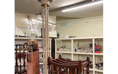 Mahogany two drawer wig stand, stick stand and sticks, conte...