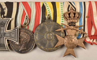 Medal clasp with 4 awards and Gallipoli Star ribbon