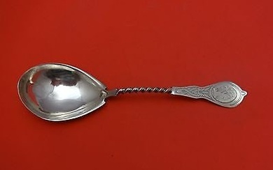 Medallion by Albert Coles Sterling Silver Berry Spoon Brite-Cut Medallion 8 1/2"