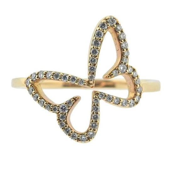 Messika Butterfly Ajouree Diamond Rose Gold Ring