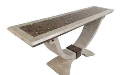 Midcentury Maitland Smith Tessellated Stone Console Table