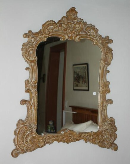 Mirror in French Carved Wood Frame
