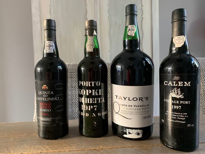 Mixed lot -1996 Taylor's Vargellas (1.5L) & 1987 Kopke Colheita & 2000 Castelinho Vintage & 1997 Calem Vintage - 4 Bottles (0.75L)