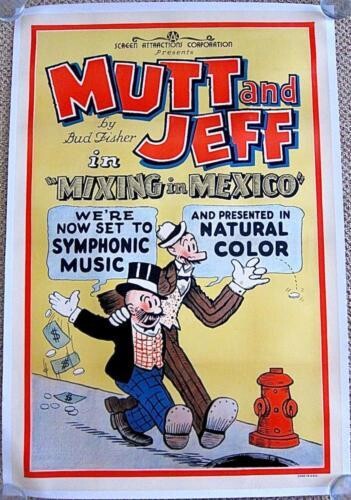 Mixing In Mexico - Mutt and Jeff (R1930's) US One Sheet