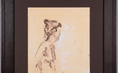 Moses Soyer, Russia/ New York 1899-1974, untitled [Study of a Woman], watercolor