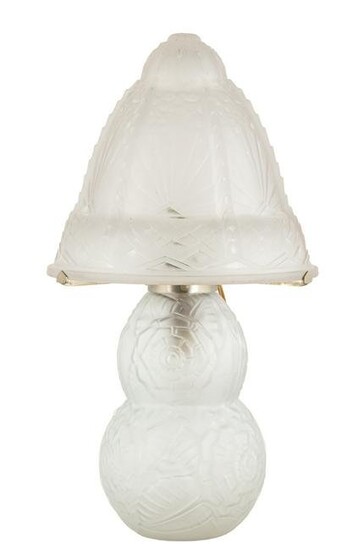 Muller Freres Art Deco Frosted Glass Lamp