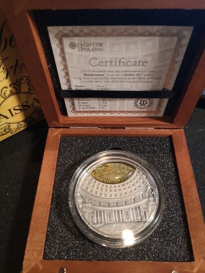 Niue - 5 Dollar 2017 Renaissance Amber Art II Coin - 2 oz - Silver