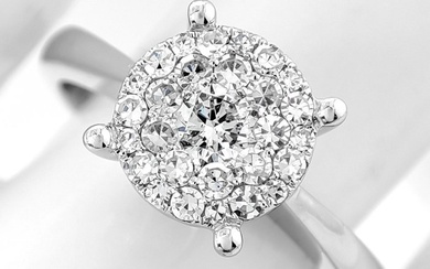 ***No Reserve Price*** 0.90 Carat D-E/VS-SI Diamond Ring - 14 kt. White gold - Ring