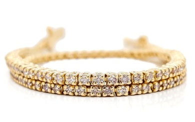 *No Reserve Price* 1.06ct Pink Diamonds - 14 kt. Yellow gold - Bracelet