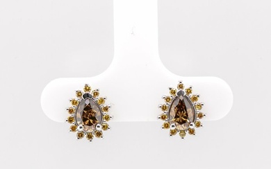 No Reserve Price - 14 kt. White gold - Earrings - 1.00 ct Diamond - Diamonds