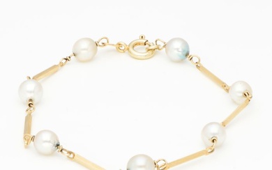 No Reserve Price Bracelet - Yellow gold Pearl