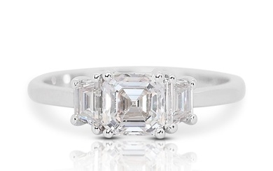 No Reserve Price - IGI Certificate - 1.65 total carat diamonds - Ring - 18 kt. White gold - 1.65 tw. Diamond (Natural) - Diamond