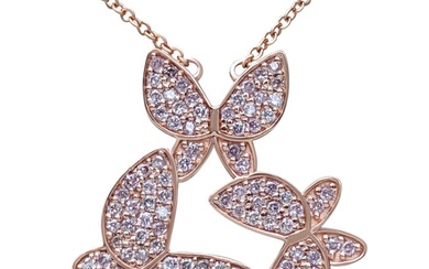 No Reserve Price - Necklace with pendant - 14 kt. Rose gold - 0.50 tw. Pink Diamond (Natural coloured)