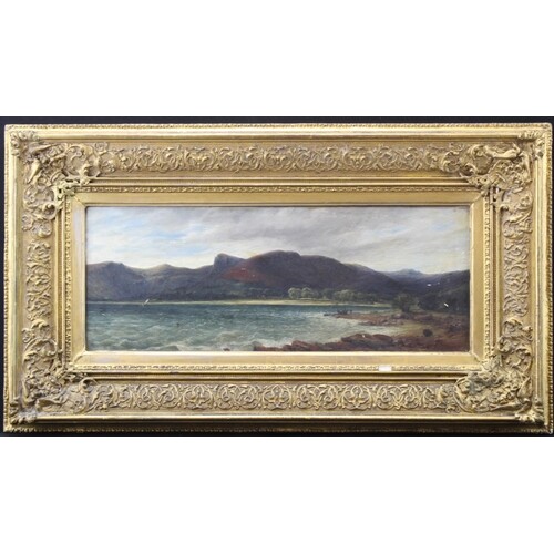 Oil on canvas. 19th century landscape painting depiciting a ...