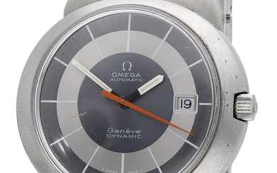 Omega. A stainless steel elliptical automatic wristwatch with date and bracelet, Ref....