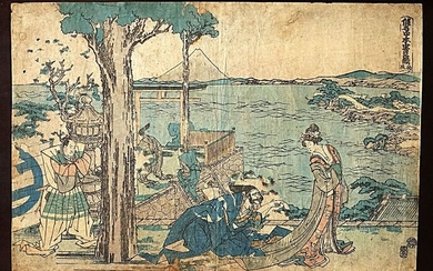 Original woodblock print - Paper - Katsushika Hokusai (1760-1849) - 'Act I' - From the series "Kanadehon Chûshingura" (The Storehouse of Loyal Retainers, a Primer) - Japan - 1806 (Bunka 3), 6th month