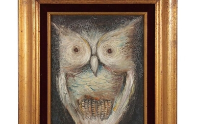 Ozz França Oil Painting "Owl," Mid to Late 20th Century