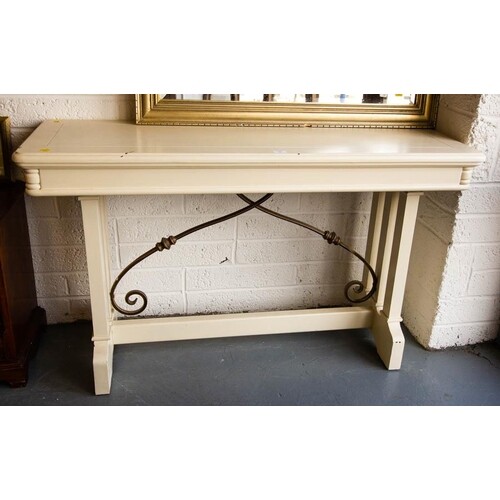 PAINTED CONSOLE TABLE 140 CM L + MIRROR