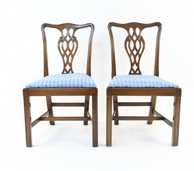 PAIR OF CHIPPENDALE STYLE SIDE CHAIRS