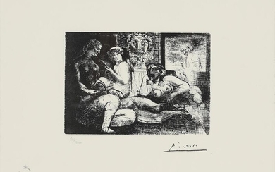 SOLD. Pablo Picasso, after: Untitled (from Vollard Suite, pl. LXXXII). Signed in print Picasso, 836/1200. Lithographic print. Sheet size 33 x 42 cm. – Bruun Rasmussen Auctioneers of Fine Art