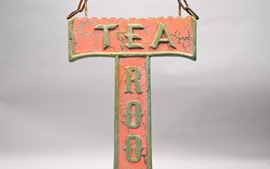 Painted Cast Iron Letter "T" Tea Room Trade Sign