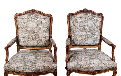 Pair of 19th C. French Giltwood Armchairs