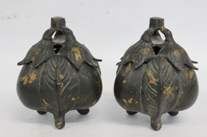 Pair of Chinese Bronze Censer