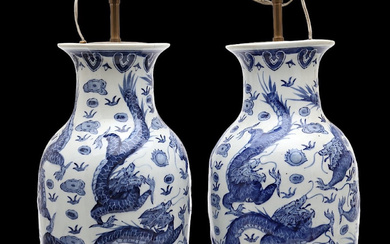 Pair of Chinese Ming style porcelain vases.