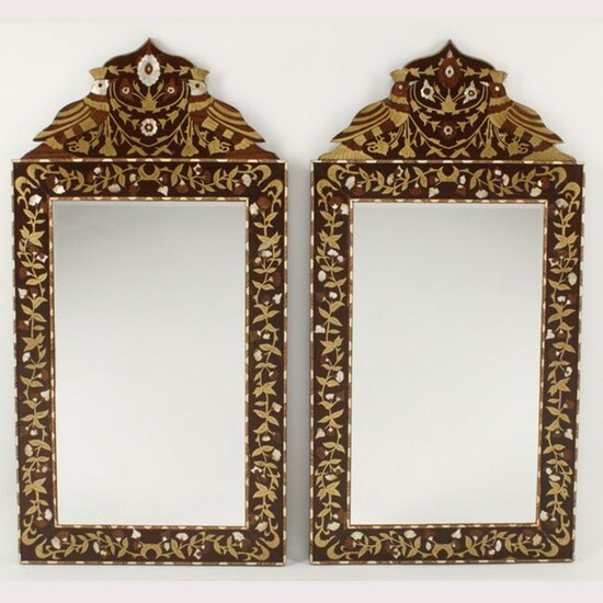 Pair of Iberian Style Inlaid Mirrors.