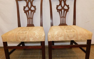 Pair of Mahogany Chippendale Style Side Chairs