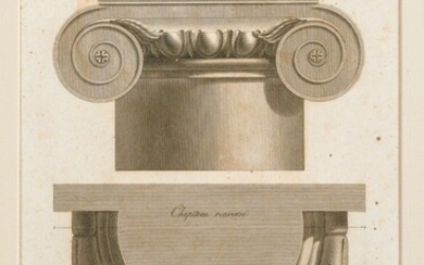 Pair of engravings depicting elements of Roman capitals 18th-19th century
