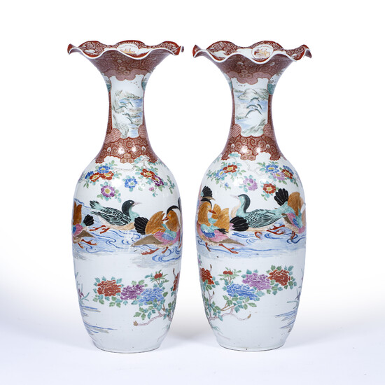 Pair of large Arita floor vases