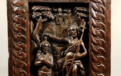Panel - Baptism of Christ 17th century - Oak