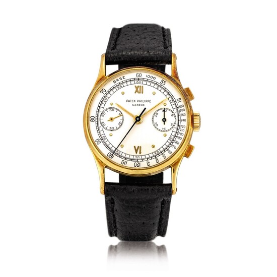 Patek Philippe | Reference 130, A yellow gold chronograph wristwatch, Made in 1949 | 百達翡麗 | 型號130 黃金計時腕錶，1949年製