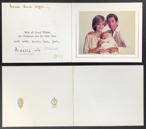 Photograph Characters 1982 a color photo of Princess Diana with Prince Charles and his eldest...