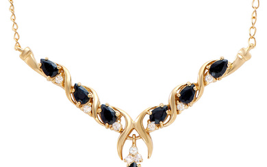 Plated 18KT Yellow Gold 4.50ctw Black Sapphire and White Topaz...