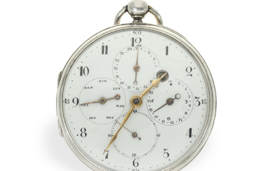 Pocket watch: large astronomical verge watch with seconds display, Switzerland around 1800