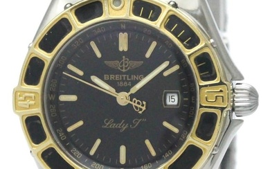Polished BREITLING Lady J 18K Gold Steel Quartz Ladies Watch D52065 BF546362