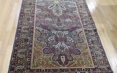 Pr Of Antique & Finely Hand Knotted Kerman Carpets
