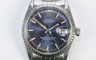 ROLEX; a vintage gentleman's stainless steel Oyster Perpetual Datejust wristwatch...