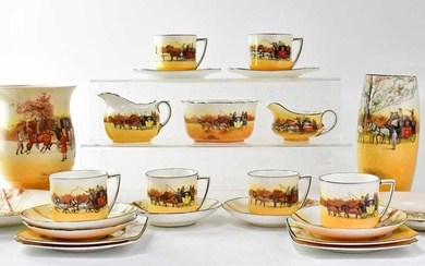 ROYAL DOULTON; a Series Ware part tea service with coaching...