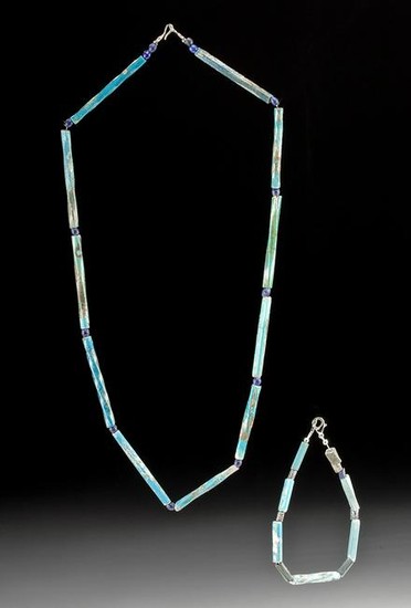 Rare 16th C. Nueva Cadiz Glass Bead Necklace & Bracelet