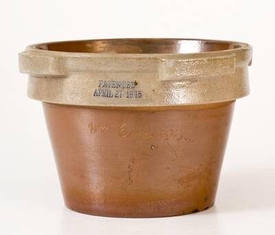 Rare Stoneware Presentation Bowl, Stamped "PATENTED / APRIL 27 1875,"