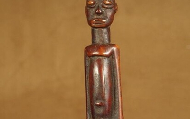 Rare protective pendant statuette - Bone - Pumbiira - Lobi / Birifor - Burkina Faso - 16 cm