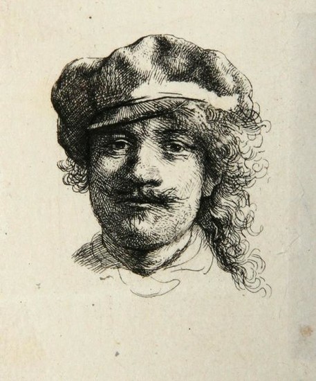 Rembrandt, Durand, Self-Portrait Wearing a Soft Cap