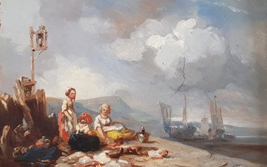 Richard Parke Bonington (1802-1828), Suiveur de - Coast scene near Hastings