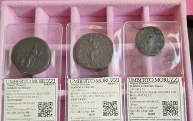 Roman Empire. Marcus Aurelius (AD 161-180). Lotto di 3 monete Æ incl.: 2 Sesterzii et 1 Asse